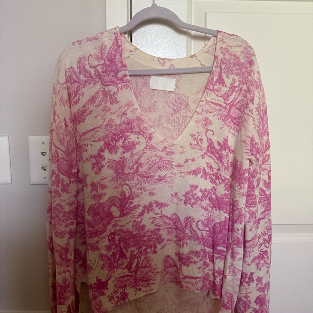 Zadig & Voltaire Pink and Cream Knit Top